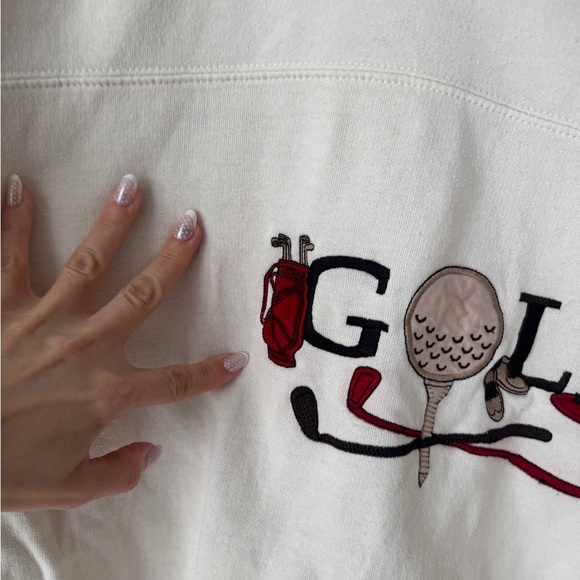 Vintage 90s Golf embroidered pullover sweater John Ashford ball clubs sporty XL - Picture 4 of 8